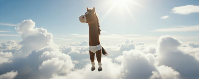 Centaur floating in clouds